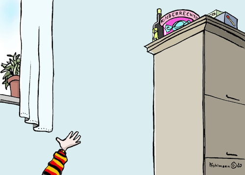Cartoon: Kinderrechte ganz oben (medium) by Pfohlmann tagged 2020,kinderrechte,grundgesetz,deutschland,kind,grundrecht,2020,kinderrechte,grundgesetz,deutschland,kind,grundrecht