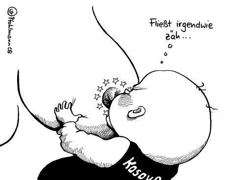 Cartoon: Kosovo Brust (medium) by Pfohlmann tagged kosovo,eu,unabhängigkeit,,zäh,milch,baby,kind,mutter,säugling,saugen,brust,busen,frau,nackt,nahrung,essen,trinken,hunger,füttern,fütterung,kosovo,eu,unabhängigkeit,abhängigkeit,europa,fließen,muttermilch