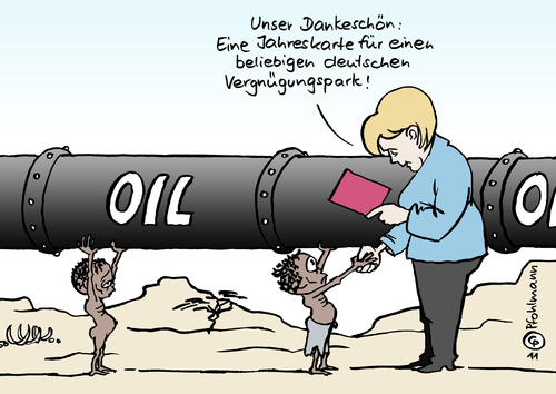 Cartoon: Merkel in Afrika (medium) by Pfohlmann tagged ressourcen,rohstoffe,rohstoff,kinder,kind,armut,vergnügungspark,jahreskarte,gutschein,kenia,somalia,hungerkatastrophe,katastrophe,hunger,pipeline,öl,bundeskanzlerin,merkel,besuch,afrika,2011,farbe,color,karikatur,karikatur,afrika,besuch,merkel,bundeskanzlerin,pipeline,hunger,katastrophe,somalia,gutschein,jahreskarte,armut,vergnügungspark,rohstoff,kinder,ressourcen