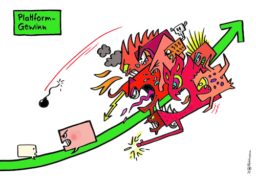 Cartoon: Plattform-Gewinn (medium) by Pfohlmann tagged internet,hatespeech,hassrede,hetze,kommentare,shitstorm,drohungen,socialmedia,twitter,instagram,tiktok,youtube,plattformen,geschäftsmodell,reichtum,profit,gewinn,umsatz,emotionen,algorithmen,wut,empörung,meinungsfreiheit,spaltung,posts,aggressionen,impulskontrolle,user,werbeeinnahmen,follower,klicks,internet,hatespeech,hassrede,hetze,kommentare,shitstorm,drohungen,socialmedia,twitter,instagram,tiktok,youtube,plattformen,geschäftsmodell,reichtum,profit,gewinn,umsatz,emotionen,algorithmen,wut,empörung,meinungsfreiheit,spaltung,posts,aggressionen,impulskontrolle,user,werbeeinnahmen,follower,klicks