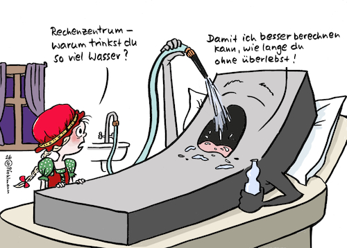 Cartoon: Rotkäppchen Wasser (medium) by Pfohlmann tagged rotkäppchen,märchen,wasser,durst,großmutter,oma,wasserverbrauch,umwelt,rechenzentrum,digitalisierung,ki,ai,dürre,trockenheit,grundwasser,trinkwasser,infrastruktur,technologie,wolf,berechnung,verdursten,überleben,sterben,tod,ressourcen,trinken,rotkäppchen,märchen,wasser,durst,großmutter,oma,wasserverbrauch,umwelt,rechenzentrum,digitalisierung,ki,ai,dürre,trockenheit,grundwasser,trinkwasser,infrastruktur,technologie,wolf,berechnung,verdursten,überleben,sterben,tod,ressourcen,trinken