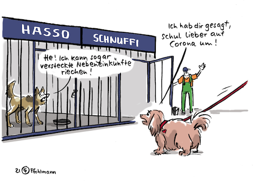 Cartoon: Spürhunde (medium) by Pfohlmann tagged corona,coronavirus,pandemie,hund,hunde,tierheim,spürhund,infektion,nebeneinkünfte,bundestag,abgeordnete,minister,politiker,mdb,corona,coronavirus,pandemie,hund,hunde,tierheim,spürhund,infektion,nebeneinkünfte,bundestag,abgeordnete,minister,politiker,mdb