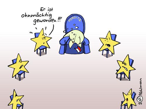 Cartoon: Tschechien EU-Vorsitz (medium) by Pfohlmann tagged tschechien,eu,europa,vorsitz,ratsvorsitz,ratspräsidentschaft,misstrauen,misstrauensvotum,topolanek,stern,ohnmacht,regierung