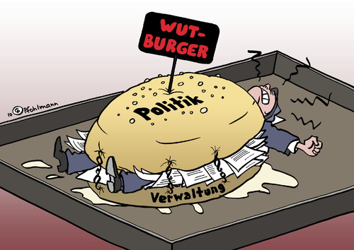 Cartoon: Wut-Burger (medium) by Pfohlmann tagged wutbürger,wut,bürger,demokratie,burger,sandwich,politikverdrossenheit,bürgerbeteiligung,wort,des,jahres,2010,wutbürger,bürger,wütend,wut,wort,sprache,gesellschaft