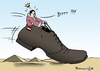 Cartoon: Böser Schuh! (small) by Pfohlmann tagged ägpyten egypt mubarak schuh shoe revolution aufstand demonstration rücktritt manifestation kairo schnürsenkel