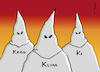 Cartoon: Die drei K (small) by Pfohlmann tagged klimakrise,klimawandel,kukluxklan,ki,künstlicheintelligenz,ai,krieg,nahost,ukraine,russland,iran,usa,israel,krisen,menschheit,bedrohung,technologie