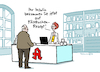 Cartoon: Käsekuchenrezept (small) by Pfohlmann tagged apotheke,gesundheitssystem,apotheker,apothekerin,patient,verschreibung,arzneimittel,medikamente,rezeptpflichtig,käsekuchenrezept,diabetes,insulin,gesundheit,krankheit,medizin,pharmazie,apothekenreform