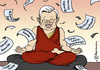 Cartoon: Koch wartet ab (small) by Pfohlmann tagged koch,cdu,hessen,roland,ministerpräsident,rücktritt,rückzug,abschied,buddha,buddhismus,dalai,lama,meditation,job,arbeit