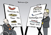 Cartoon: Mehrwertsteuer (small) by Pfohlmann tagged mehrwertsteuer,mehrwertsteuersatz,steuersatz,steuersätze,schäuble,cdu,finanzminister,westerwelle,fdp,haushalt,finanzpolitik,haushaltspolitik,wahlversprechen,steuersenkung,koalition,schwarz,gelb,regierung,deutschland