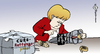 Cartoon: Merkel schnürt (small) by Pfohlmann tagged merkel,bundeskanzlerin,cdu,euro,rettungspaket,schnur,schnüren,parlament,bundestag,abgeordneter,bundestagsabgeordneter,mdb,kredit,bürgschaft,haushalt,bundeshaushalt