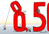 Cartoon: Mindestlohnattacken (small) by Pfohlmann tagged karikatur,cartoon,color,farbe,2014,deutschland,mindestlohn,attacken,anschläge,ausnahmen,achtfünfzig,bekämpfung