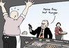 Cartoon: Mundraub (small) by Pfohlmann tagged köhler bundespräsident mundraub imbiss waffe überfall imbissbude krieg ressourcen hunger