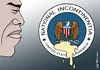 Cartoon: National Incontinentia (small) by Pfohlmann tagged karikatur,cartoon,color,farbe,2014,usa,obama,nsa,geheimdienst,logo,whistleblower,adler,inkontinenz,undicht