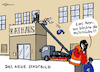 Cartoon: Neues Stadtbild (small) by Pfohlmann tagged merz,stadtbild,migration,kommunen,haushalt,finanzen,koalition,klingbeil,schwarzrot,bundesregierung,bundesländer,raub,louvre,schmuck,museum,rathaus