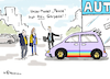 Cartoon: Peace-Auto (small) by Pfohlmann tagged auto,pkw,sprit,gas,ukraine,gaspedal,russland,krieg,energie,energiesparen,abhängigkeit,wirtschaft,autohändler,verkäufer,frieden,peace