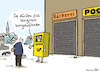 Cartoon: Post umgewöhnen (small) by Pfohlmann tagged post,postfilialen,land,dorf,provinz,infrastruktur,automaten