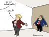 Cartoon: Rücktritt (small) by Pfohlmann tagged db,deutsche,bahn,mehdorn,merkel,bundeskanzlerin,rücktritt,rücken,wand