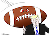 Cartoon: Trump Football (small) by Pfohlmann tagged karikatur,cartoon,color,farbe,2017,usa,trump,präsident,football,nfl,ball,flagge,fahne,respekt,rassismus,spieler,nationalhymne,hymne,knien,footballspieler