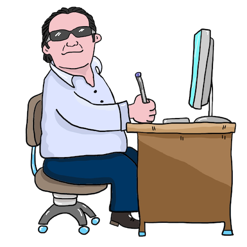 Cartoon: Büro computer (medium) by sabine voigt tagged büro,computer,online,arbeit,schreiben,schriftsteller,zeitung,kolumne,aquise,technologie,internet,arbeitsplatz,job