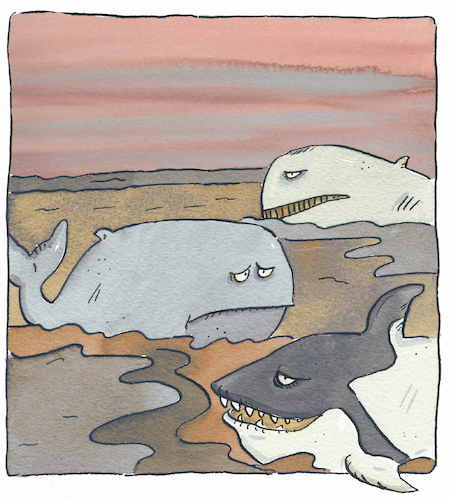 Cartoon: Klima Wandel (medium) by sabine voigt tagged klima,wandel,climate,change,wale,meer,trockenheit,natur,naturkatasthrophe,klimawandel,dürre,hitze,hitzewelle,klima,wandel,climate,change,wale,meer,trockenheit,natur,naturkatasthrophe,klimawandel,dürre,hitze,hitzewelle