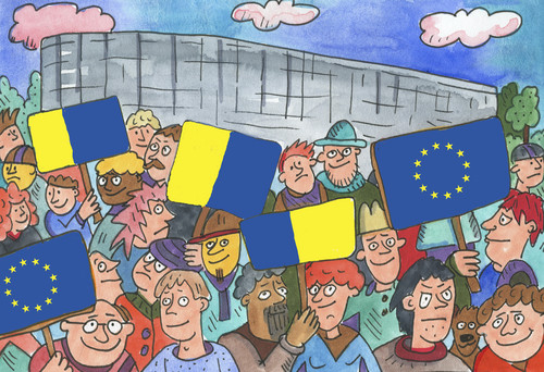 Cartoon: maidan ukraine (medium) by sabine voigt tagged maidan,ukraine,russland,europa,krieg,kriese,putin
