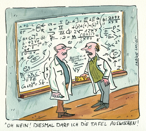 Cartoon: mathematik forscher (medium) by sabine voigt tagged mathematik,forscher,streit,wissenschaft,debatte