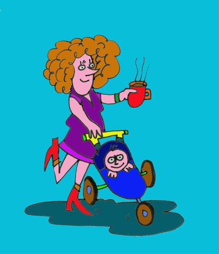 Cartoon: mutter Erziehung (medium) by sabine voigt tagged mutter,erziehung,kleinkind,buge,kindergarten,krabbelgruppe