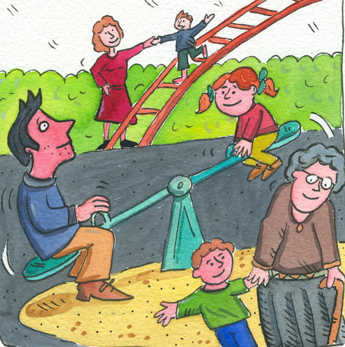 Cartoon: mutter Erziehung Vater (medium) by sabine voigt tagged mutter,erziehung,spielplatz,spielen,kleinkind,buge,kindergarten,krabbelgruppe