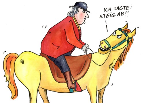 Cartoon: reiter (medium) by sabine voigt tagged pferd,reiten,tier,spass,hobby