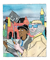 Cartoon: Brüggel bruegel Künstler (small) by sabine voigt tagged brüggel,bruegel,künstler,maler,brügel,kunst,belgien,peer,blues,selfie,selbstportrait,jubiläum,malerei