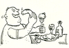 Cartoon: essen übergewicht (small) by sabine voigt tagged essen,übergewicht,diät,fressen,dick,mittag,wurst