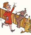 Cartoon: hund schimpfen (small) by sabine voigt tagged hund,schimpfen,hunde,nachbarn,streit,aufpassen,zaun,schutz