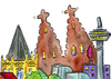 Cartoon: köln dom panorama (small) by sabine voigt tagged köln,dom,panorama,rhein,rathaus,bürgermeister,kölsch,karneval,rheinland