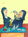 Cartoon: nonnen (small) by sabine voigt tagged nonnen,klosterfrau,melissengeist,alkohl