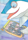 Cartoon: Sardine Arbeit (small) by sabine voigt tagged sardine,arbeit,beruf,angestellter,tarif,lohn,gewerkschaft,arbeiter