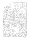 Cartoon: Spielzeug Überdosis (small) by sabine voigt tagged spielzeug,geschenke,konsum,kinderzimmer,erziehung,eltern,baby,erstausstattung,mutter,socken,spiel,kreativität,überdosis,überreizung,massenware,verzicht,kind