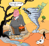 Cartoon: Trump climate change (small) by sabine voigt tagged climate,change,trump,heat,tsunami,weather,politics,usa,environment,nature,conservation,ecology,storm,dry,water