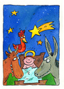 Cartoon: weihnachten krippe (small) by sabine voigt tagged weihnachten,krippe,esel,jesus,maria
