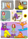 Cartoon: Yoga nach covid (small) by sabine voigt tagged covid,corona,yoga,asana,sport,übung,turnen,hobby,meditation,entspannung,prävention,bewegung,gesundheit,wellness,therapie,fitness