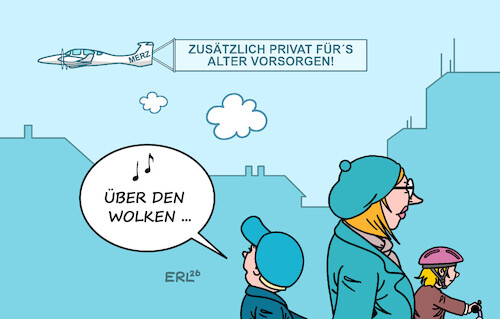 Cartoon: ... muss die Freiheit ... (medium) by Erl tagged politik,arbeit,alter,rente,kanzler,merz,private,altersvorsorge,millionär,flugzeug,realität,menschen,geld,knapp,karikatur,erl,politik,arbeit,alter,rente,kanzler,merz,private,altersvorsorge,millionär,flugzeug,realität,menschen,geld,knapp,karikatur,erl
