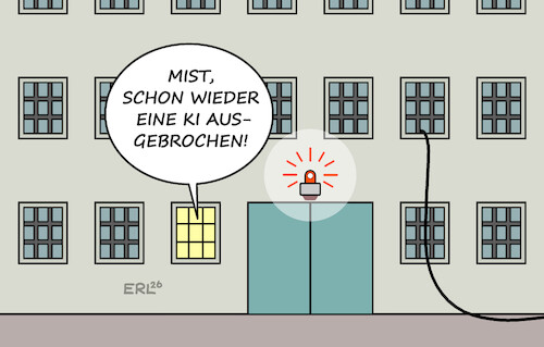 Cartoon: Ausbruch (medium) by Erl tagged politik,digitalisierung,it,forschung,ai,ki,künstliche,intelligenz,ausbruch,rechenzentrum,hackerangriff,firmen,karikatur,erl,politik,digitalisierung,it,forschung,ai,ki,künstliche,intelligenz,ausbruch,rechenzentrum,hackerangriff,firmen,karikatur,erl