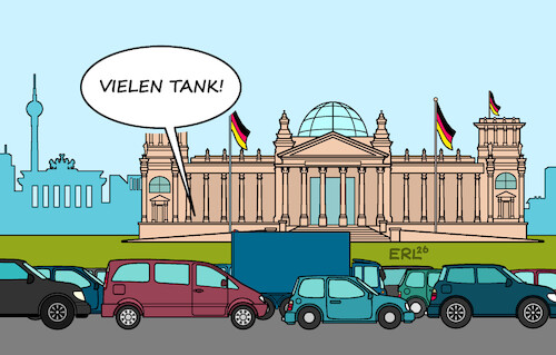 Cartoon: Autokorso (medium) by Erl tagged politik,spritpreis,benzinpreis,rekord,bundestag,tankrabatt,autokorso,danke,dank,tanke,tank,karikatur,erl,politik,spritpreis,benzinpreis,rekord,bundestag,tankrabatt,autokorso,danke,dank,tanke,tank,karikatur,erl