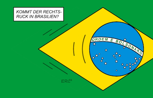 Cartoon: Brasilien I (medium) by Erl tagged politik,präsidentschaftswahl,brasilien,präsident,lula,vorteil,herausforderer,bolsonaro,rechtspopulismus,rechtsruck,flagge,karikatur,erl,politik,präsidentschaftswahl,brasilien,präsident,lula,vorteil,herausforderer,bolsonaro,rechtspopulismus,rechtsruck,flagge,karikatur,erl