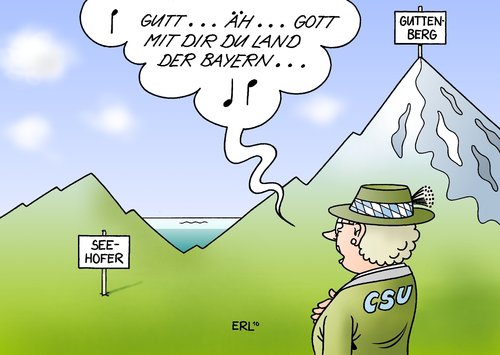 Cartoon: CSU (medium) by Erl tagged csu,parteitag,seehofer,guttenberg,star,bayern,hymne,csu,parteitag,horst seehofer,guttenberg,bayern,star,hymne,horst,seehofer