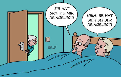 Cartoon: Da schaute Michel herein II (medium) by Erl tagged politik,merz,cdu,abstimmung,bundestag,migration,zustimmung,afd,weidel,bett,michel,karikatur,erl,politik,merz,cdu,abstimmung,bundestag,migration,zustimmung,afd,weidel,bett,michel,karikatur,erl