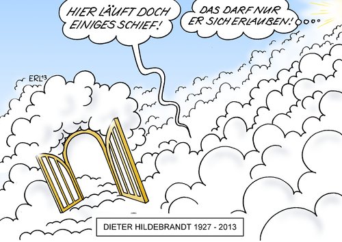 Cartoon: Dieter Hildebrandt (medium) by Erl tagged dieter,hildebrandt,kabarettist,groß,kritik,kabarett,tod,himmel,gott,dieter,hildebrandt,kabarettist,groß,kritik,kabarett,tod,himmel,gott