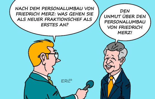 Cartoon: Dringenste Aufgabe (medium) by Erl tagged politik,cdu,csu,union,kanzler,merz,unmut,basis,personalumbau,fraktionsvorsitzender,thorsten,frei,beschwichtigen,versöhnen,karikatur,erl,politik,cdu,csu,union,kanzler,merz,unmut,basis,personalumbau,fraktionsvorsitzender,thorsten,frei,beschwichtigen,versöhnen,karikatur,erl