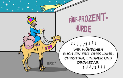 Cartoon: Ein-Königs-Partei (medium) by Erl tagged politik,fdp,dreikönigstreffen,heilige,drei,könige,könig,christian,lindner,umfragetief,neuwahlen,karikatur,erl,politik,fdp,dreikönigstreffen,heilige,drei,könige,könig,christian,lindner,umfragetief,neuwahlen,karikatur,erl