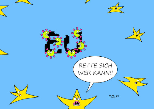 Cartoon: EU (medium) by Erl tagged politik,corona,krise,eu,zusammenhalt,zusammenbruch,virus,karikatur,erl,politik,corona,krise,eu,zusammenhalt,zusammenbruch,virus,karikatur,erl