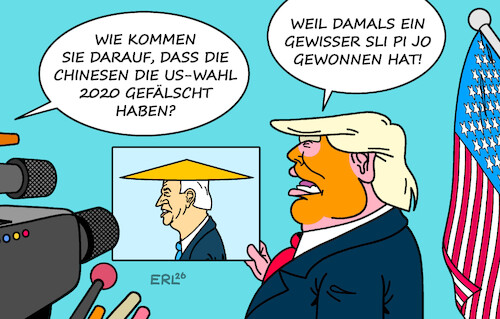 Cartoon: Fälschung (medium) by Erl tagged politik,usa,präsident,trump,behauptung,china,manipulation,fälschung,us,wahl,2020,sieger,sleepy,joe,biden,karikatur,erl,politik,usa,präsident,trump,behauptung,china,manipulation,fälschung,us,wahl,2020,sieger,sleepy,joe,biden,karikatur,erl